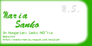 maria sanko business card